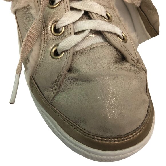 UGG Womens 6 KiDS 5 37 Girls Alanna Low Top Gold Metallic Sneakers Trainers - Picture 6 of 11